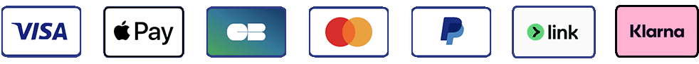 VISA, Mastercard, PayPal, Apple Pay, Shop Pay